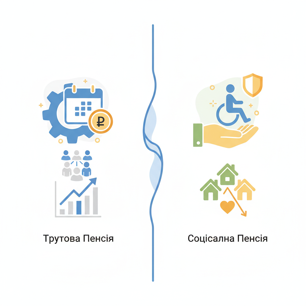 Два види пенсії: трудова і соціальна — у чому різниця — иллюстрация к статье «яка пенсія у інваліда 2 групи Україна»